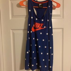 Red white and blue Nike tank